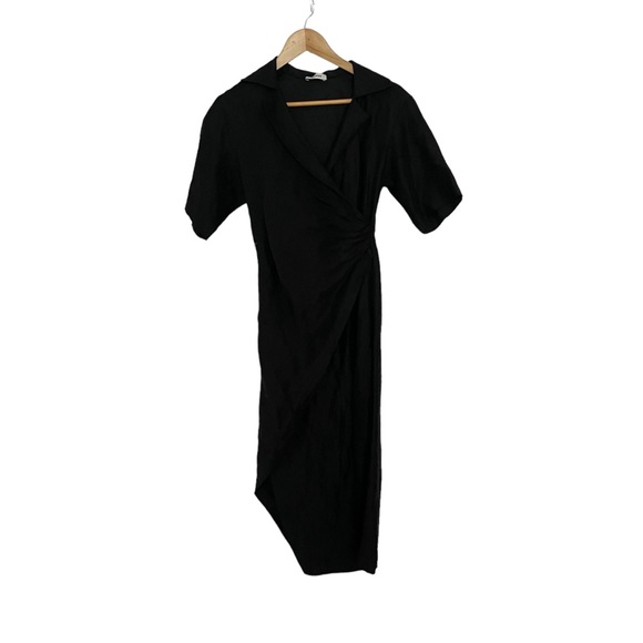 SANDRO Clarance Crossover Midi Dress - Excellent Pre-Owned, Black, 34 / 0 / XS - Picture 6 of 15